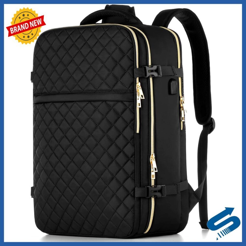 Large Travel Backpack Flight Approved Carry On Daypack with USB Charging Port